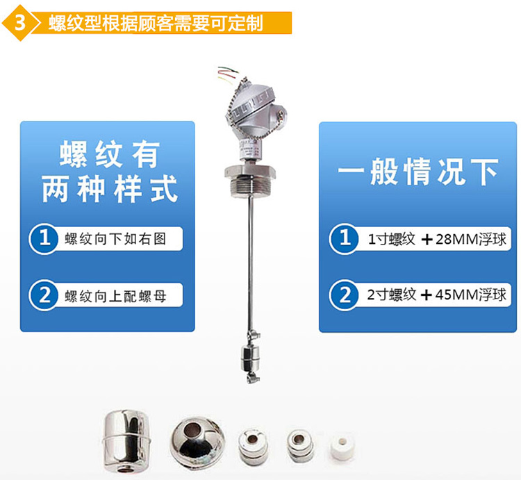 防腐浮球液位計(jì)螺紋分類圖