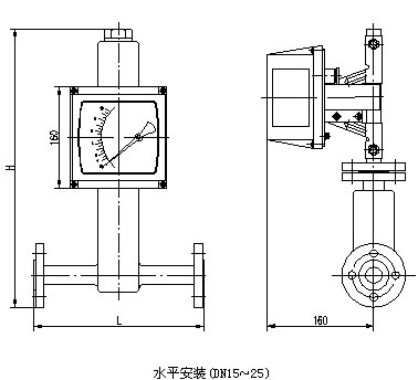 腐蝕性氣體流量計(jì)外形尺寸圖