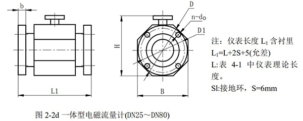 出水口流量計(jì)外形尺寸圖二