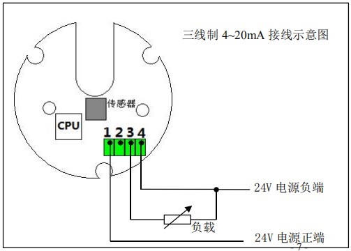 防爆柴油流量計(jì)三線制接線圖